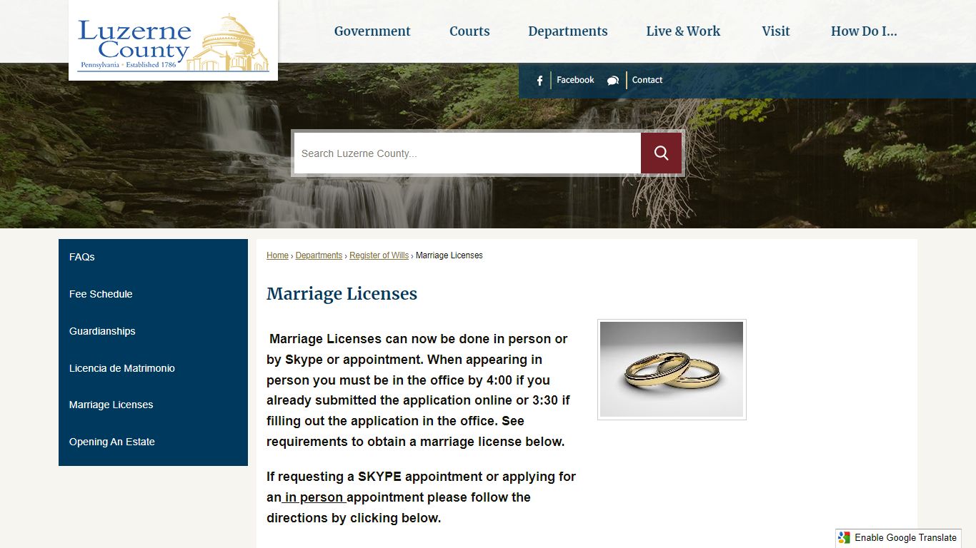 Marriage Licenses | Luzerne County, PA