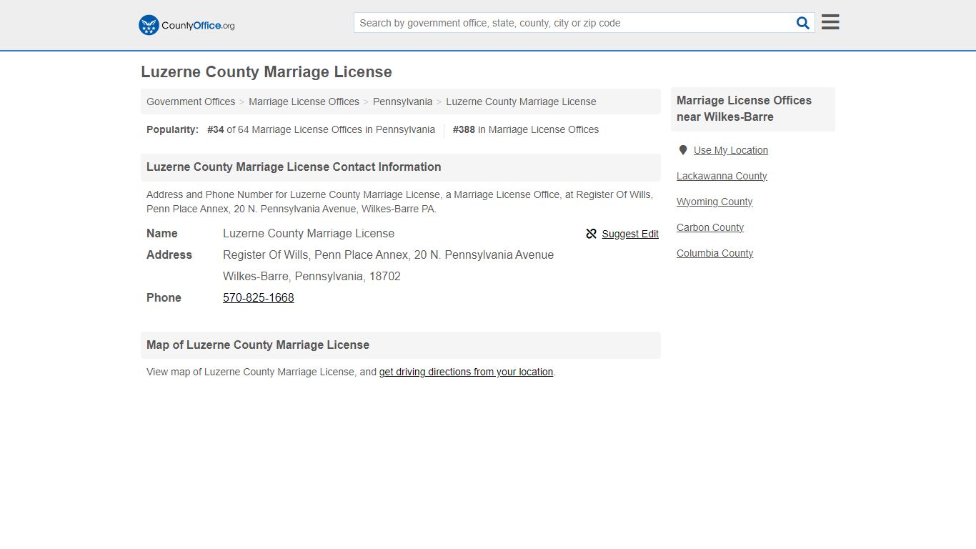 Luzerne County Marriage License